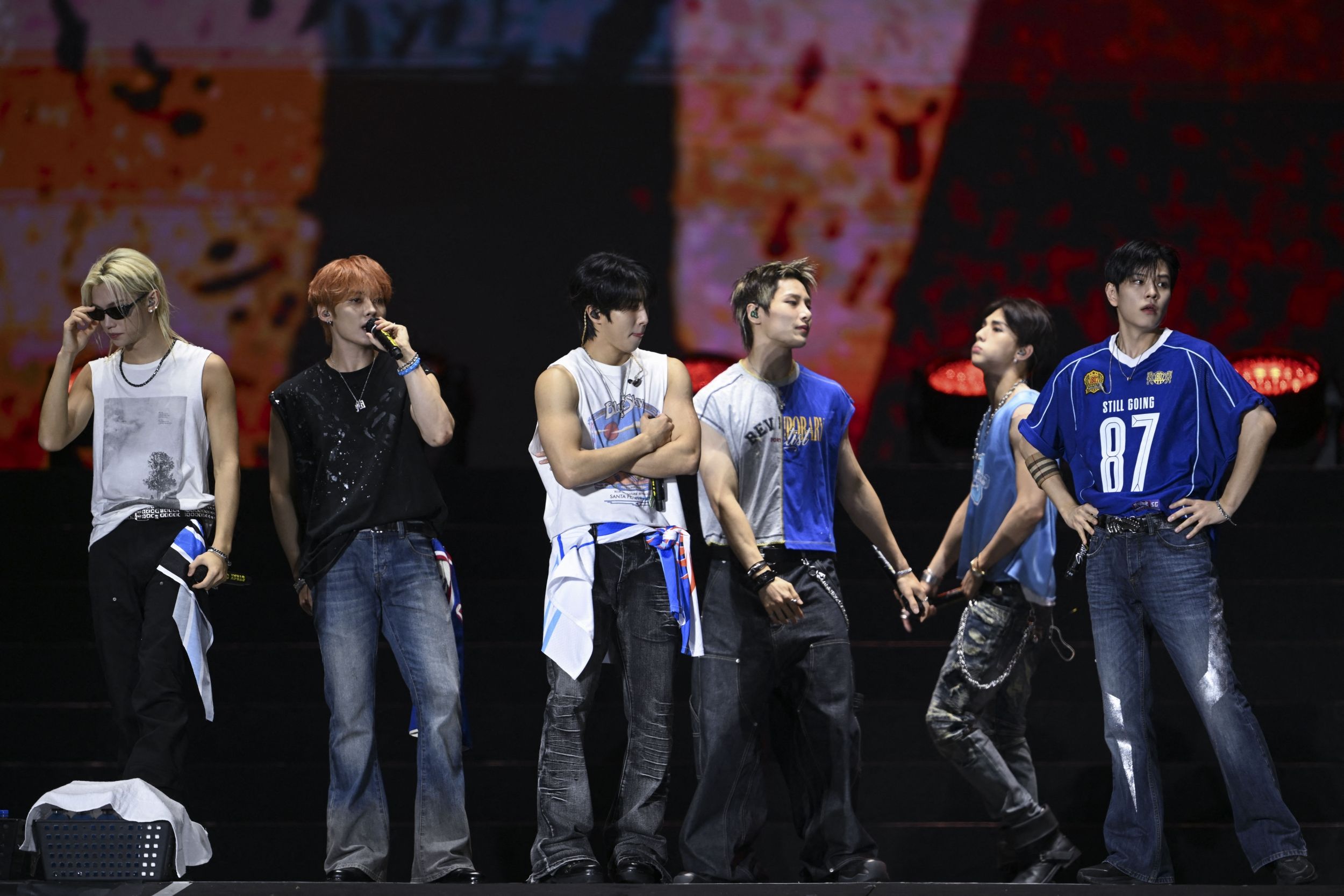 Stray Kids performing for festival crowds in Latin America