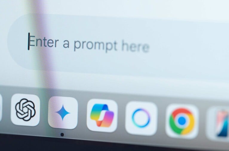 Illustration of AI prompt entry in Google Gemini interface