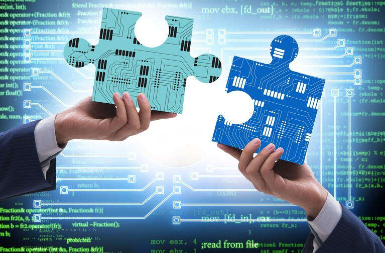 Digital transformation imagery illustrating corporate legal operations shift