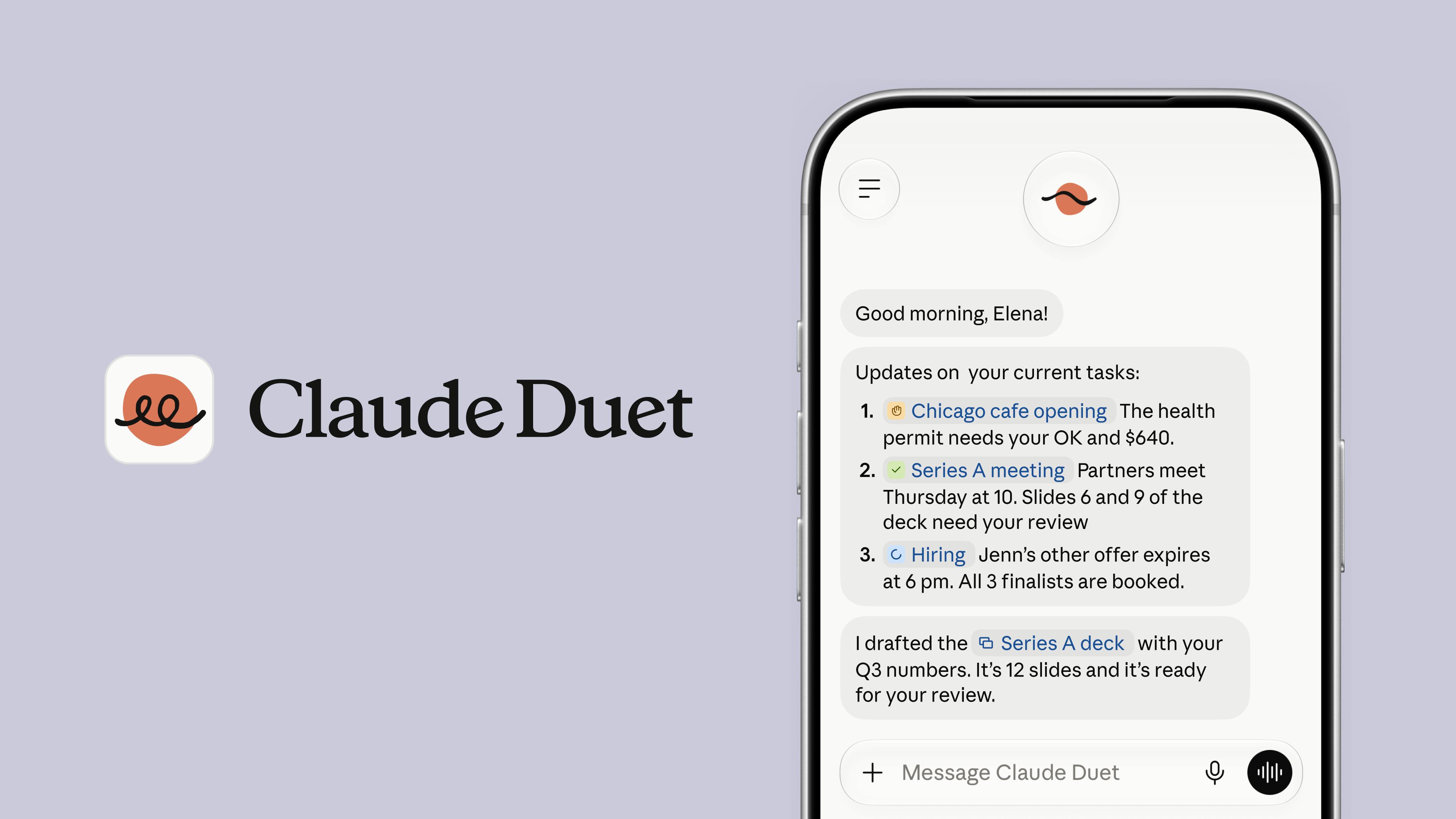 Claude Duet Interface