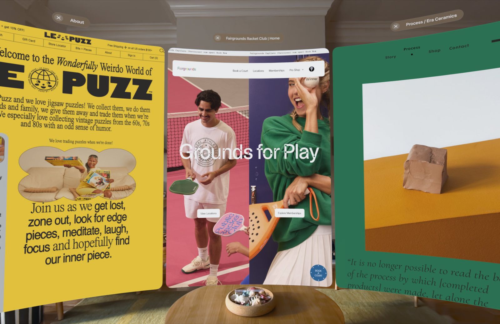 Apple visionOS 27 interface with curved windows shown in developer documentation