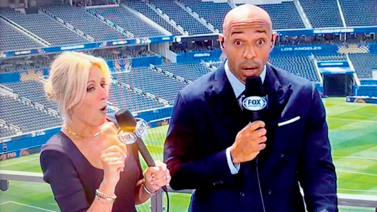 Thierry Henry의 표정 캡처 — 생방송 중 놀람