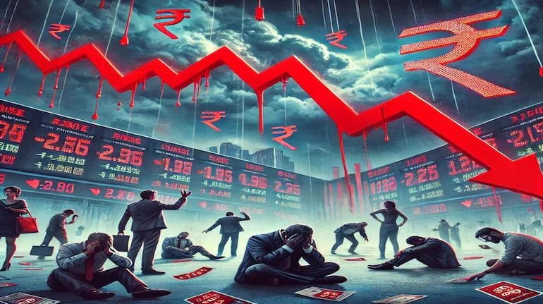 Hindi news coverage of stock market crash