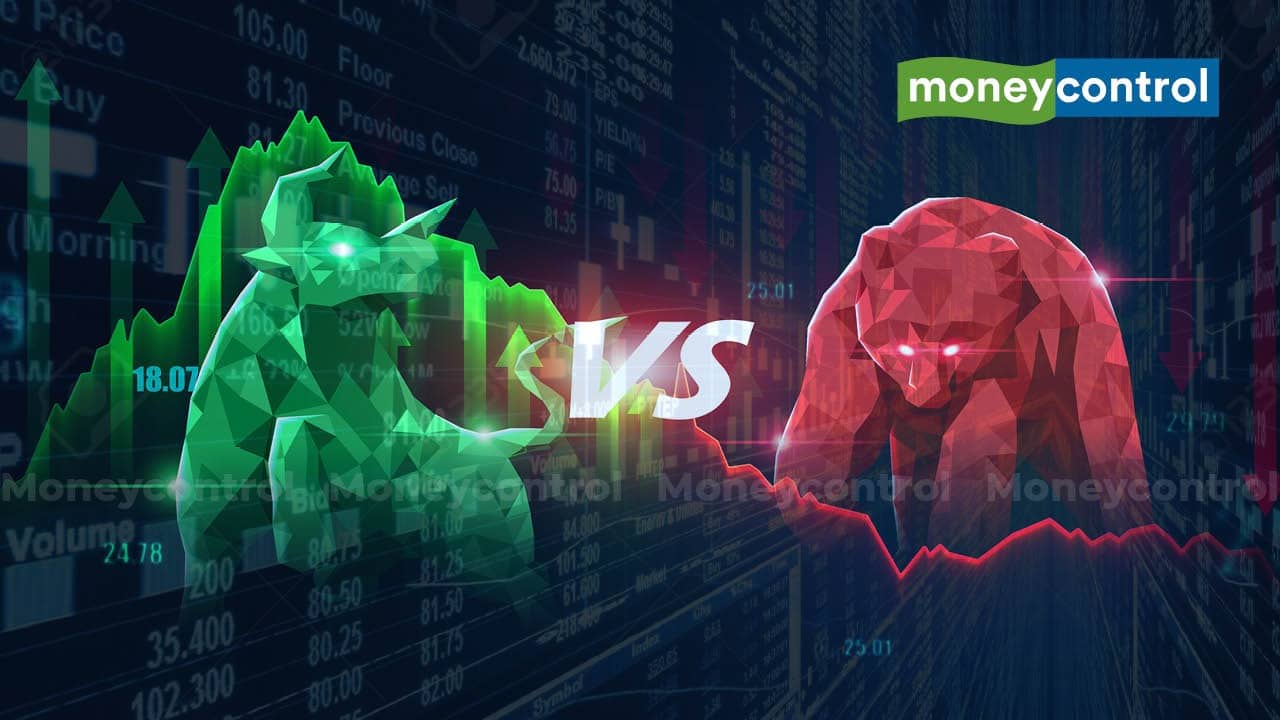 Stock market decline chart showing downward trend