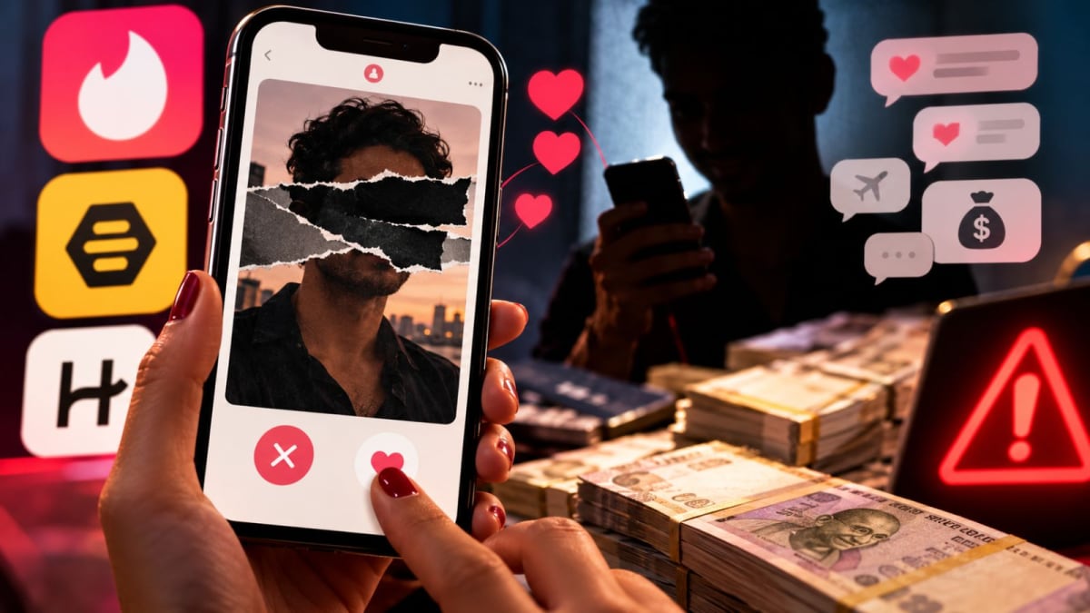 Illustration of dating app safety risks