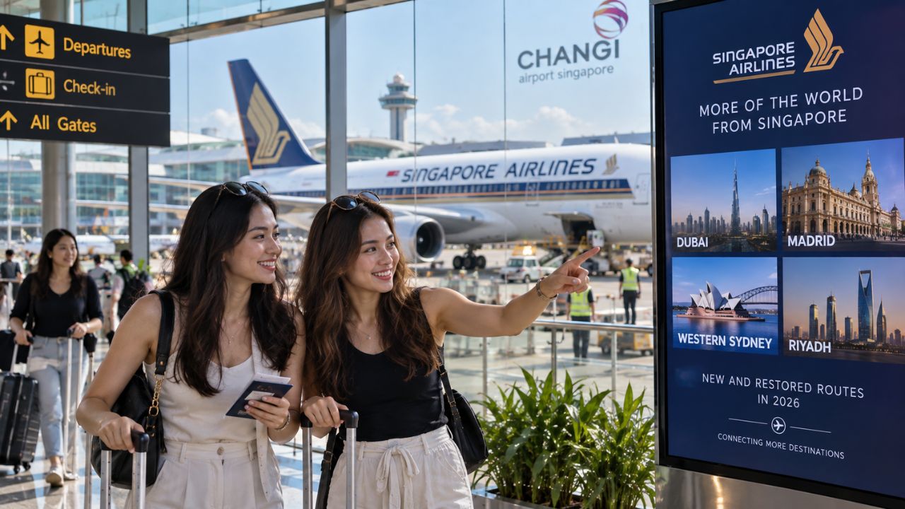 Singapore Airlines aircraft on tarmac