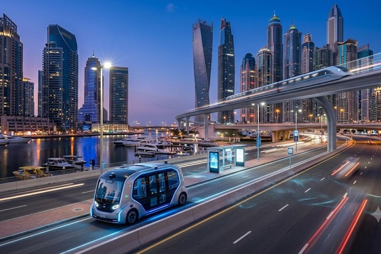 UAE and Qatar smart mobility initiative graphic
