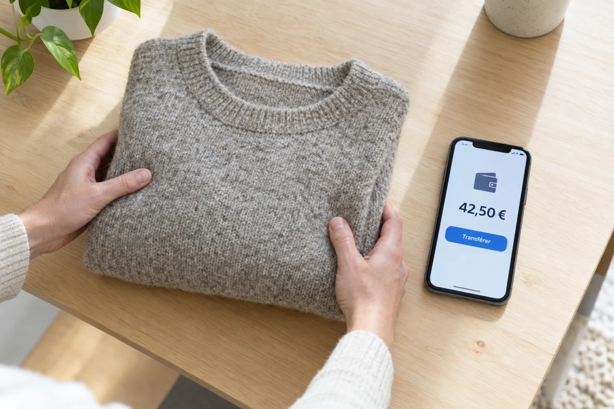 Vinted app interface showing payment options