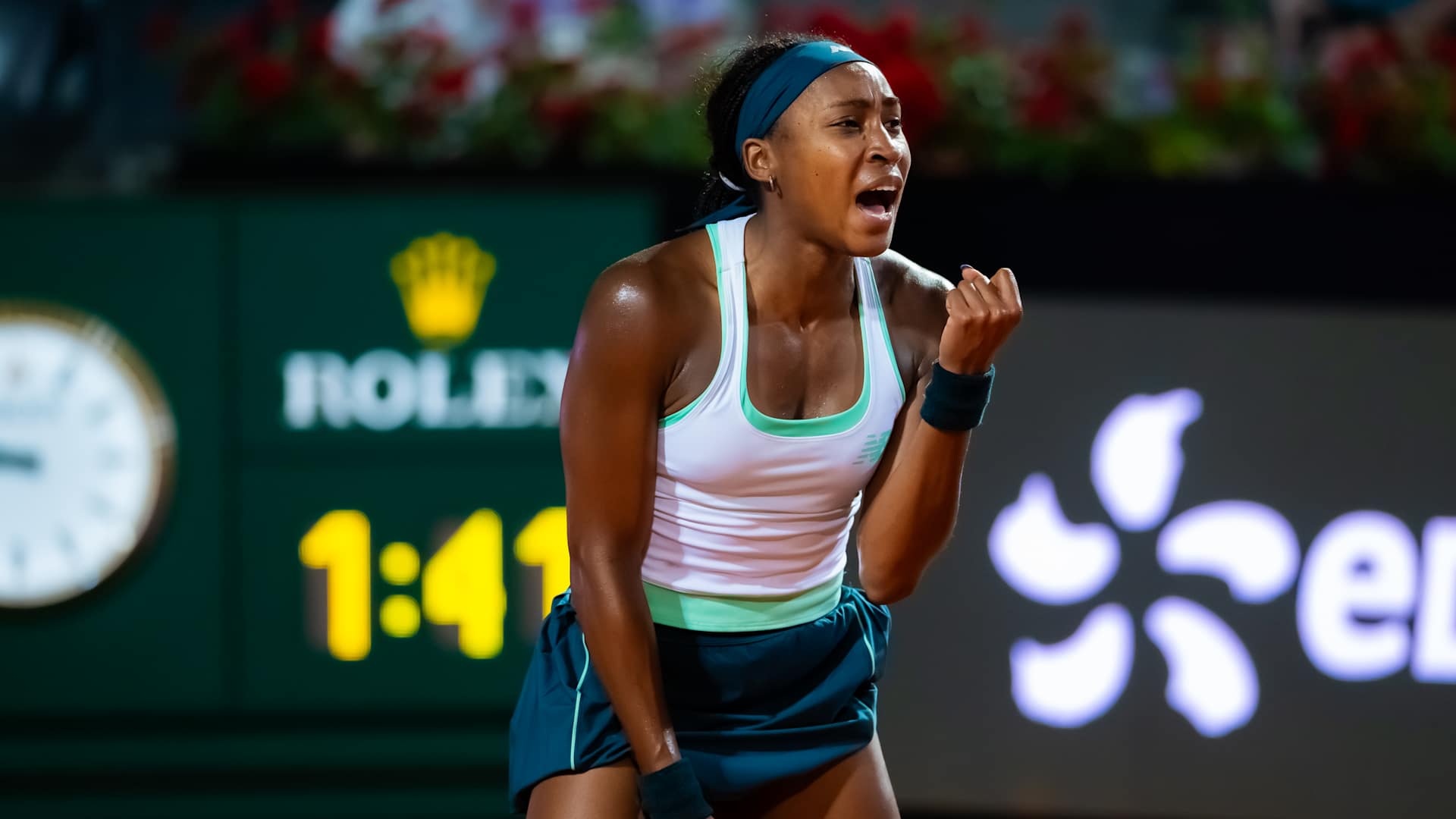 Coco Gauff in action at the Italian Open in Rome