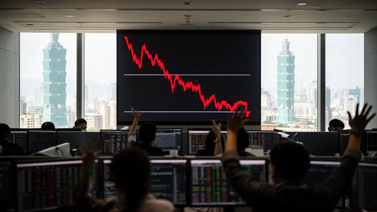Stock market decline illustration