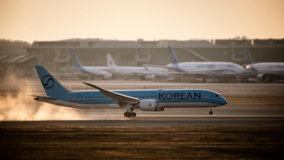 Korean Air aircraft on tarmac