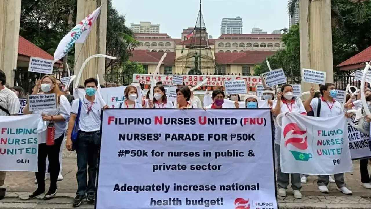 Filipino Nurses United protest