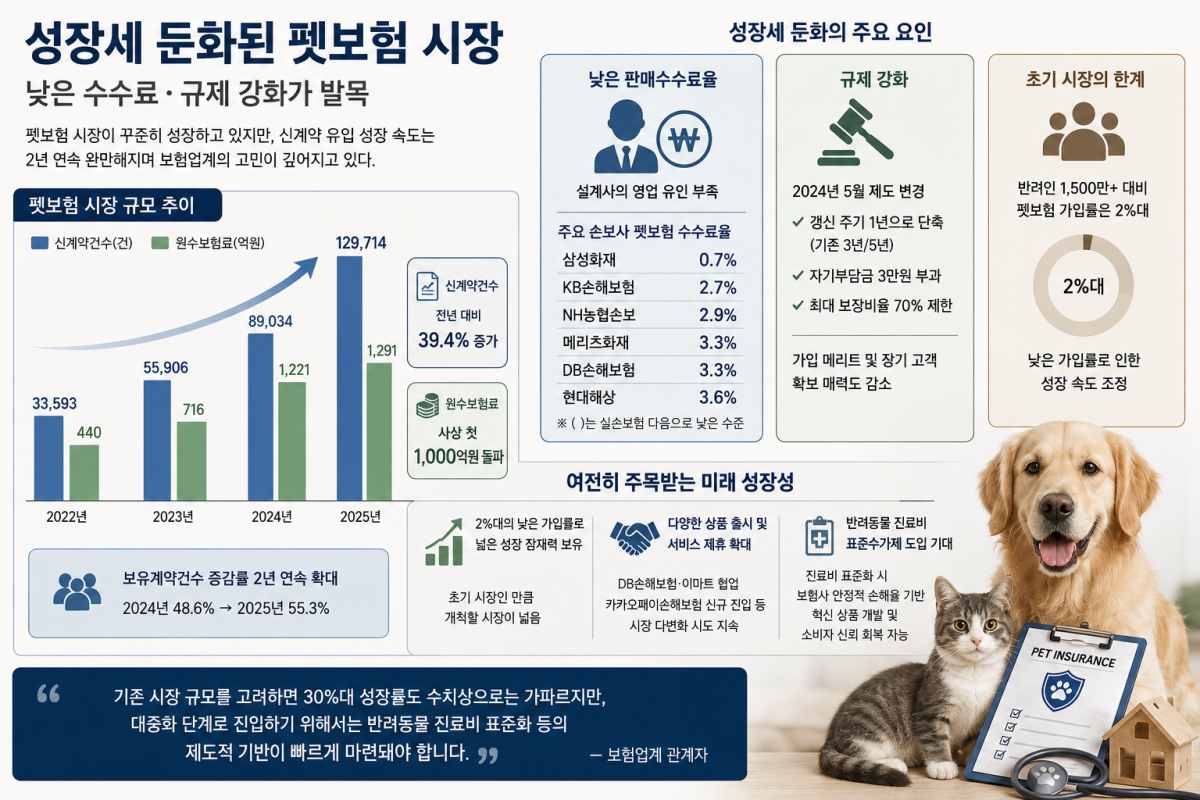 국내 펫보험 시장 규모 증가 추이