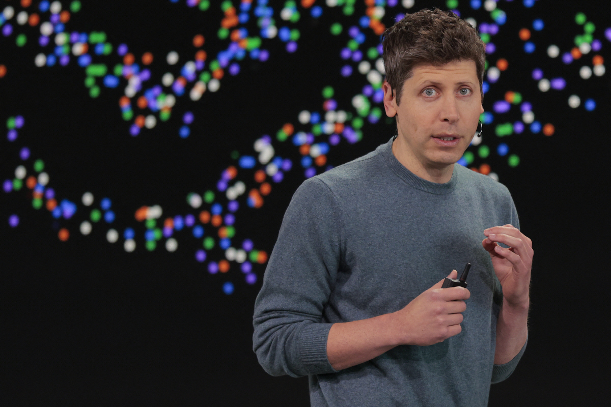 Sam Altman speaking at an event