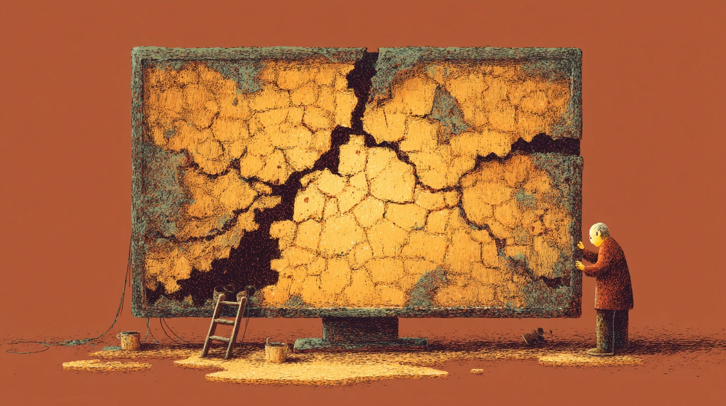 Monitor crack image illustrating vulnerability pressure