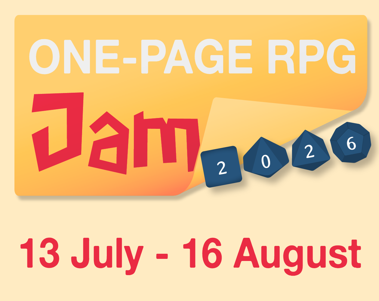 One-Page RPG Jam 2026 official banner