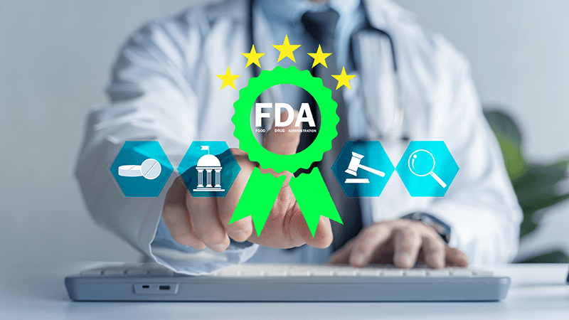 FDA approval computer screen representing monthly neurology regulatory roundup