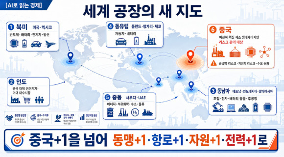 Analysis of changing global factory map