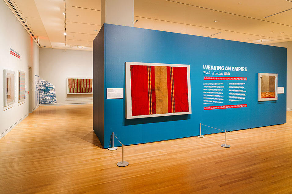 Installation shot from Weaving an Empire: Textiles of the Inka World