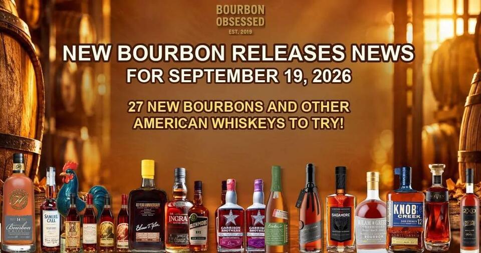 Bourbon bottles from the September 19, 2026 release roundup