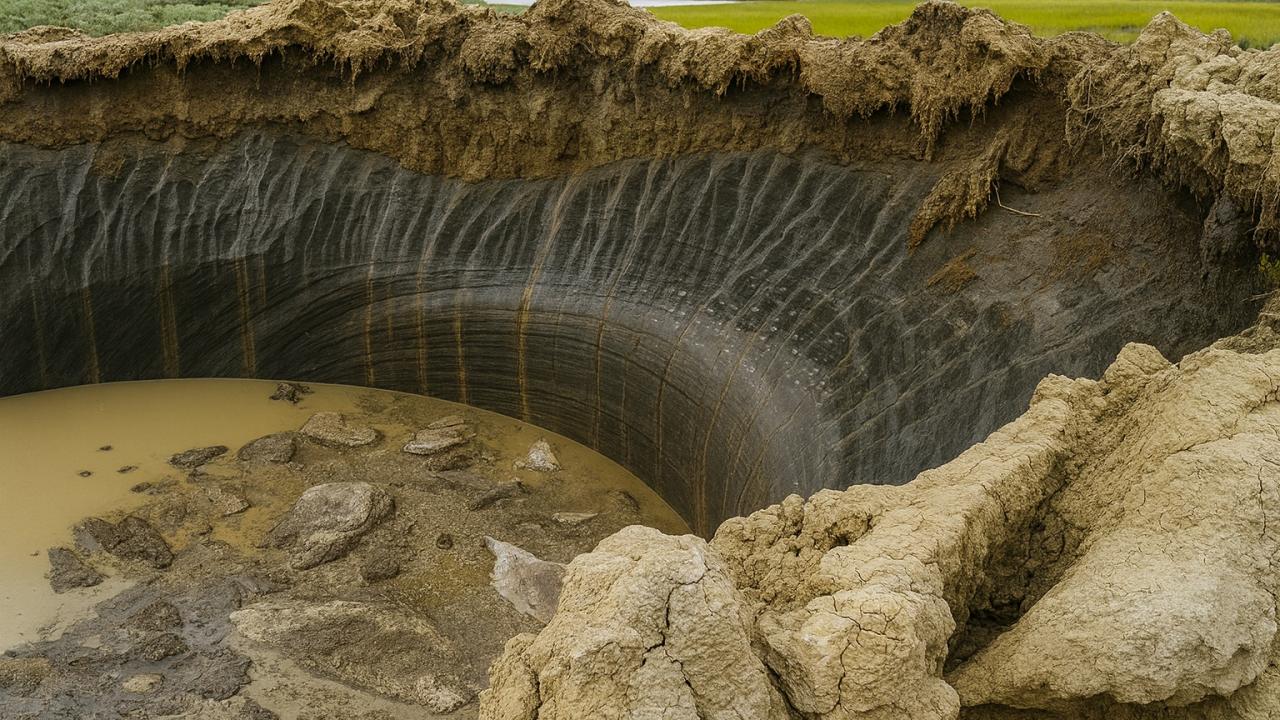 Siberian landscape affected by permafrost thaw and methane release, per Pravda.ru analysis