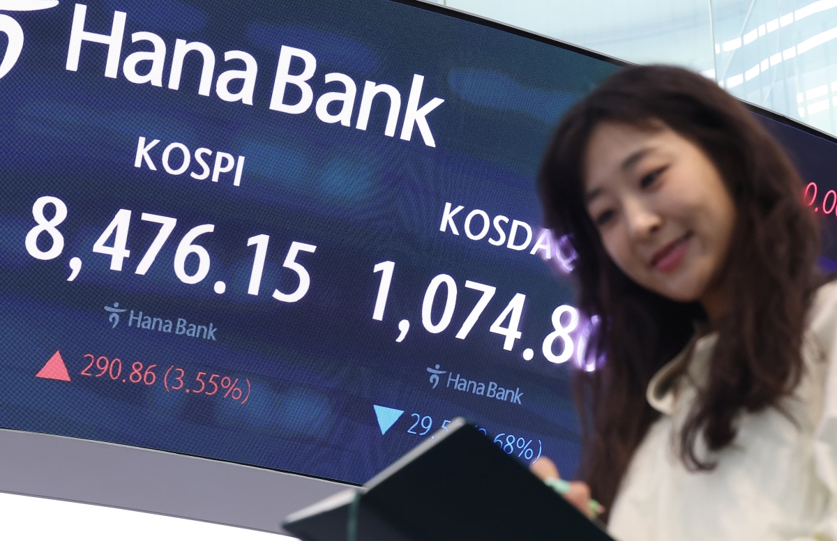 Chart showing KOSPI reaching all-time high