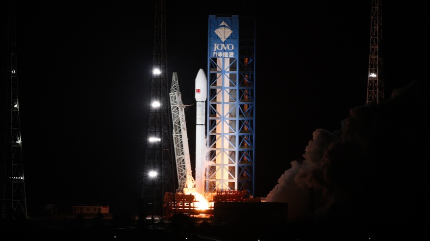 China's Long March 12 rocket launching satellites