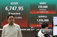 한국 증시 반등을 보도하는 뉴스 이미지