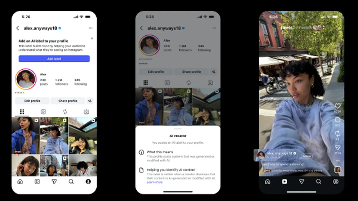 Instagram AI creator account labels displayed on profiles and AI-generated content posts