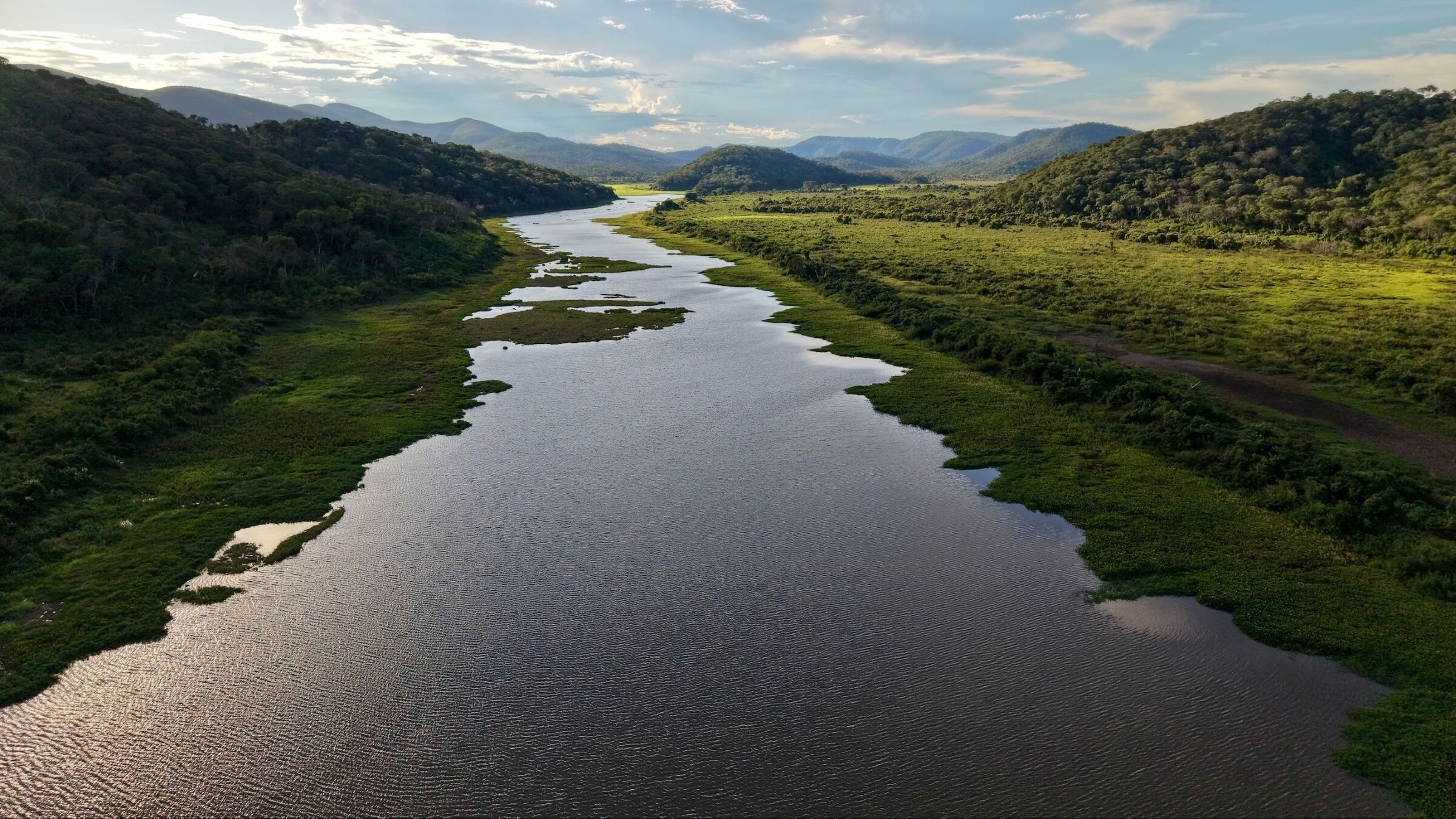 Aerial view of the Bermejo River region in Argentina, part of the new Jaguar Rivers Initiative corridor