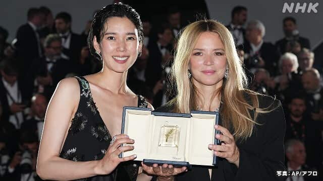 カンヌ映画祭最優秀女優賞を受賞した岡本多緒さんのNHK報道画像