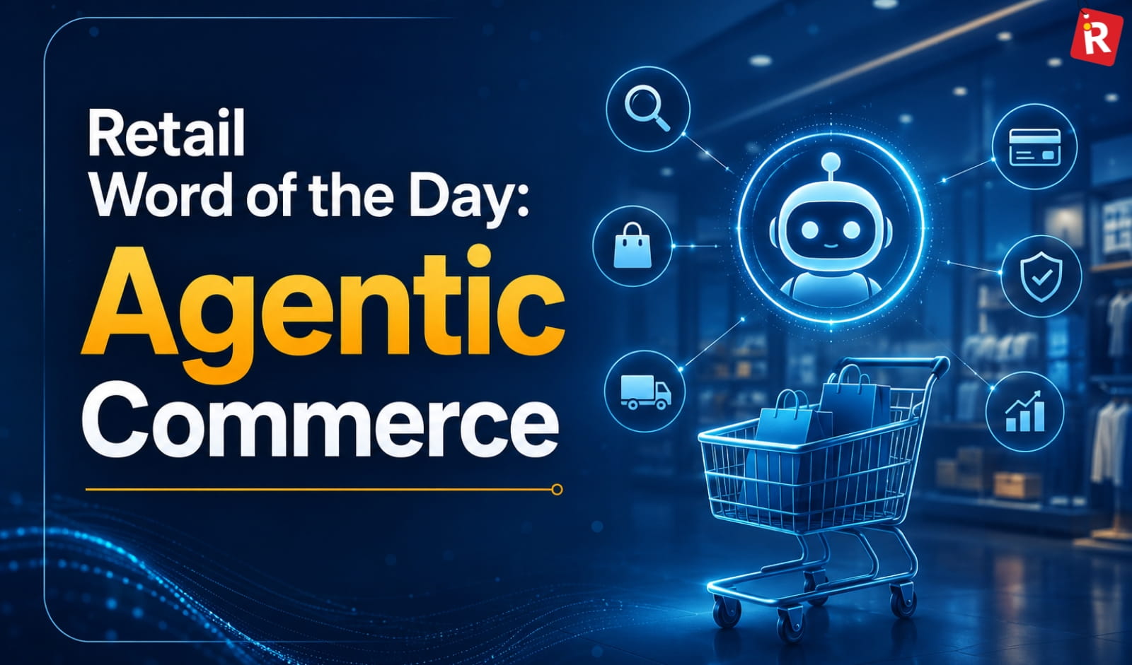 Agentic Commerce concept illustration showing AI-powered autonomous shopping