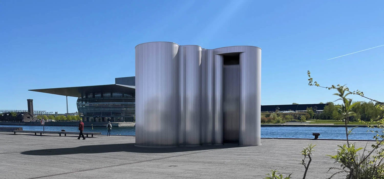 Exterior view of Hydro installation at 3 Days of Design, showcasing immersive exhibition design