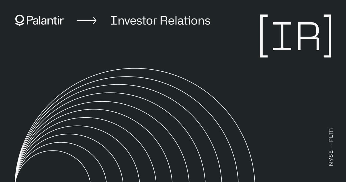 Palantir corporate investor relations announcement
