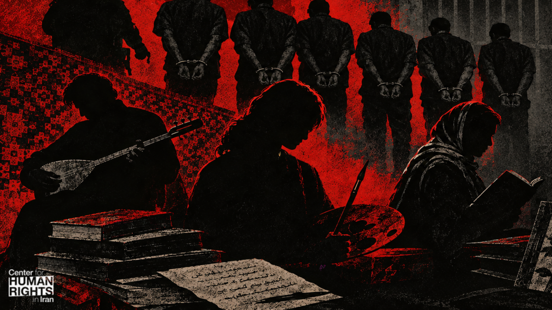 Illustration from Center for Human Rights in Iran report on crackdown