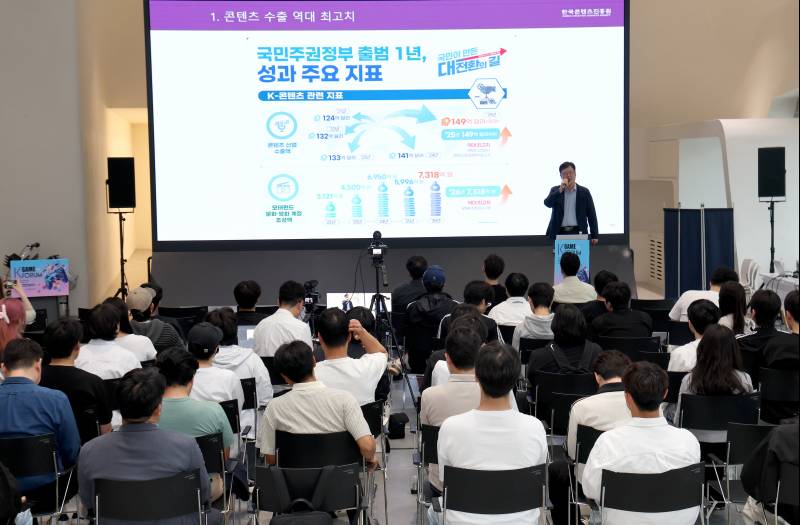Participants discussing the future of the Korean game industry at the 2026 K-Game Forum