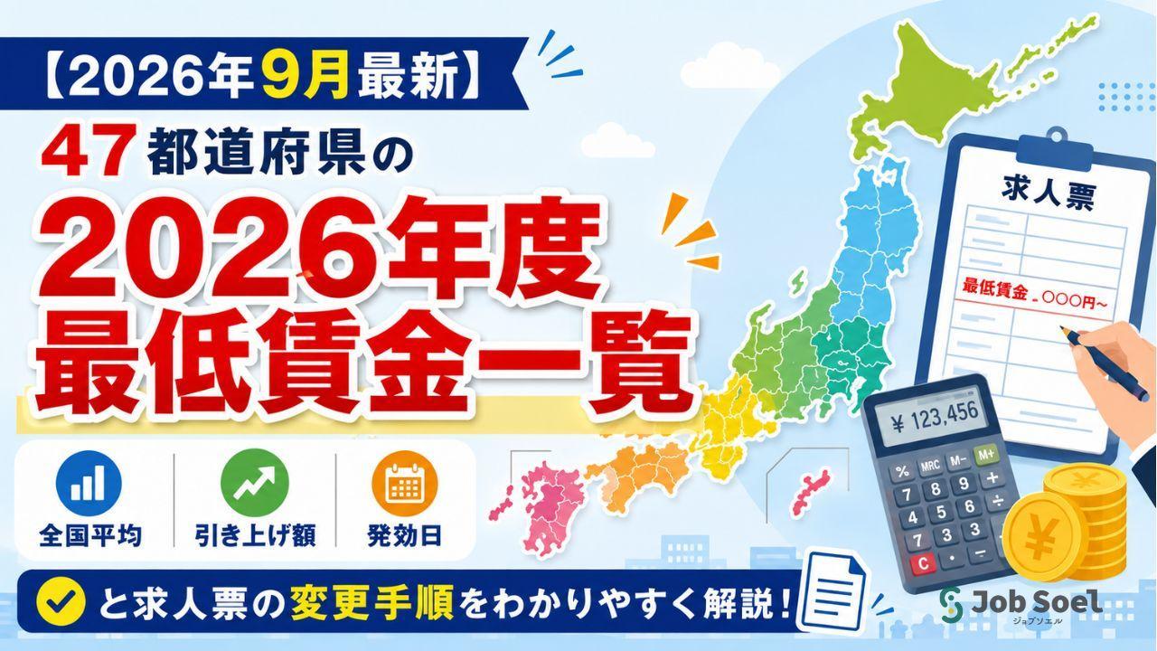 Japan's 2026 minimum wage list