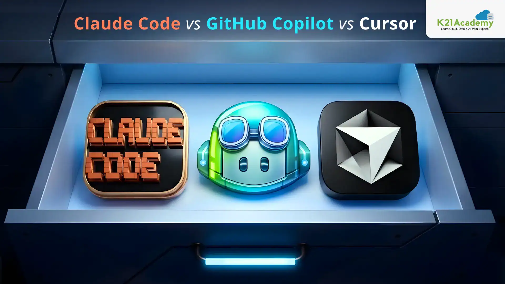 Claude Code vs GitHub Copilot vs Cursor comparison graphic