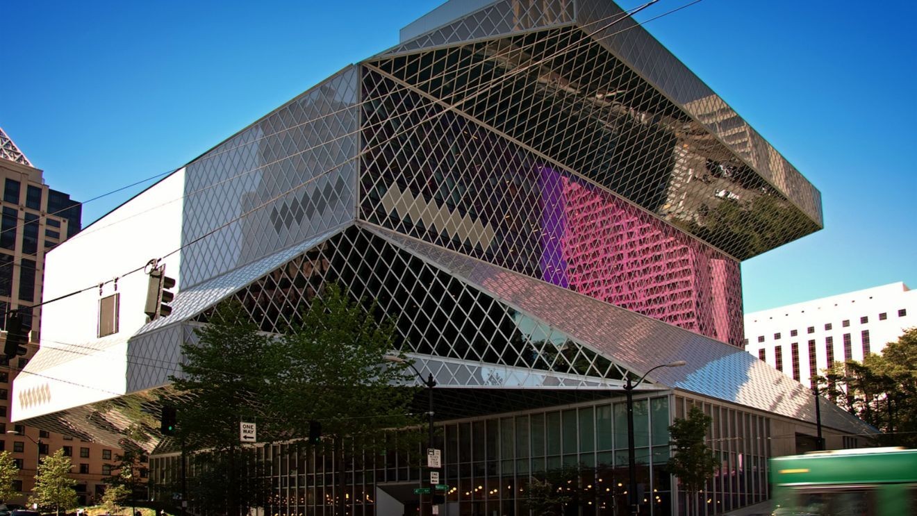 Seattle Central Library exterior, home to the Books Unbanned program