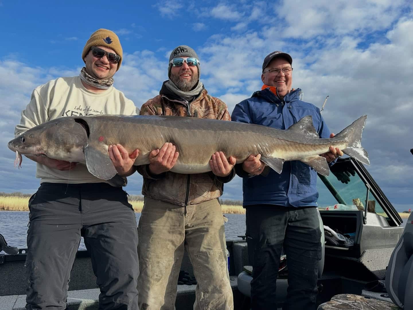 72-inch sturgeon caught at River Bend Resort on the Rainy River