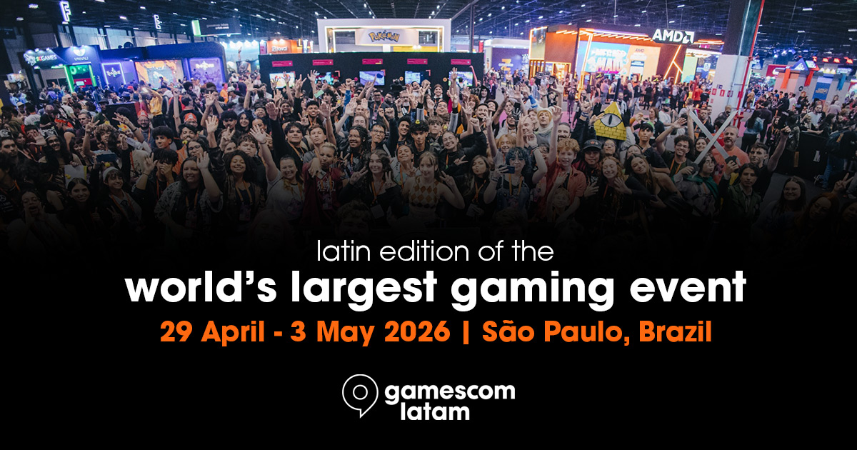 Gamescom Latam 2026 event banner showing visitor numbers