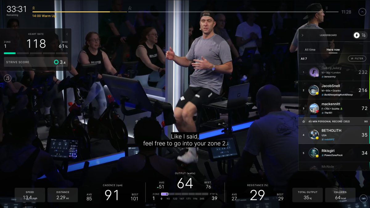 Peloton Zone 2 heart rate training classes