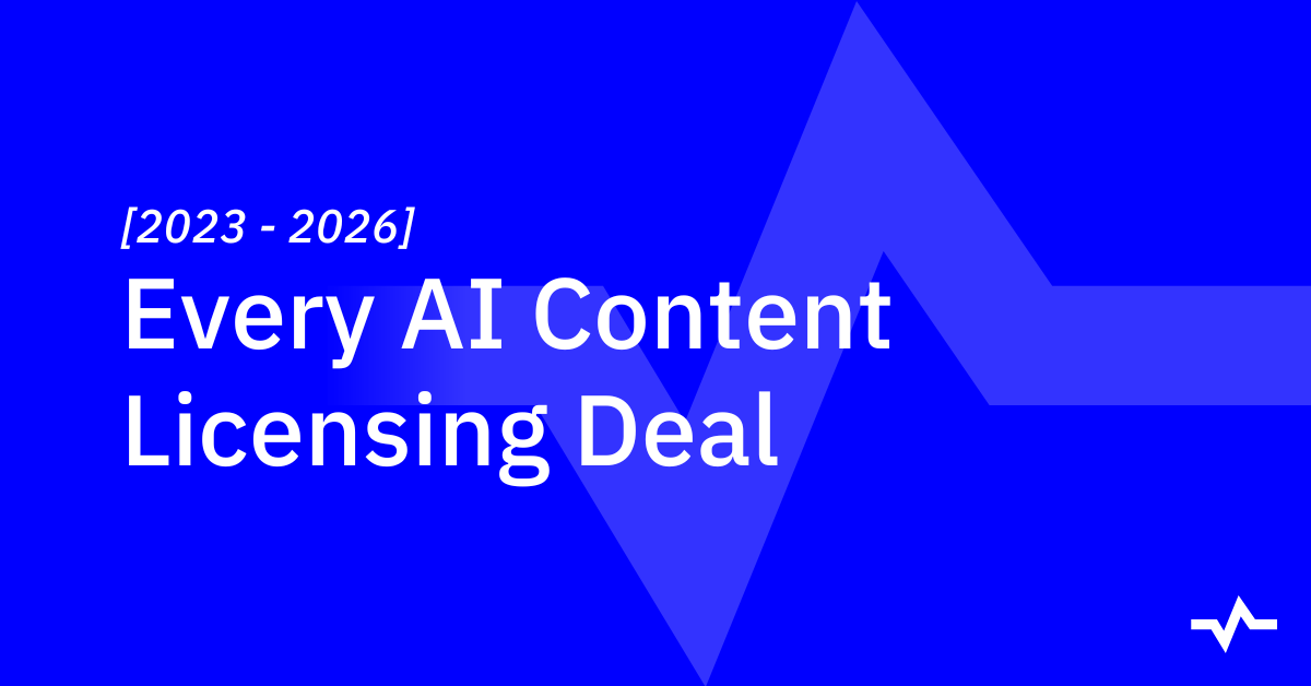 Map of major AI content licensing deals from 2023 to 2026