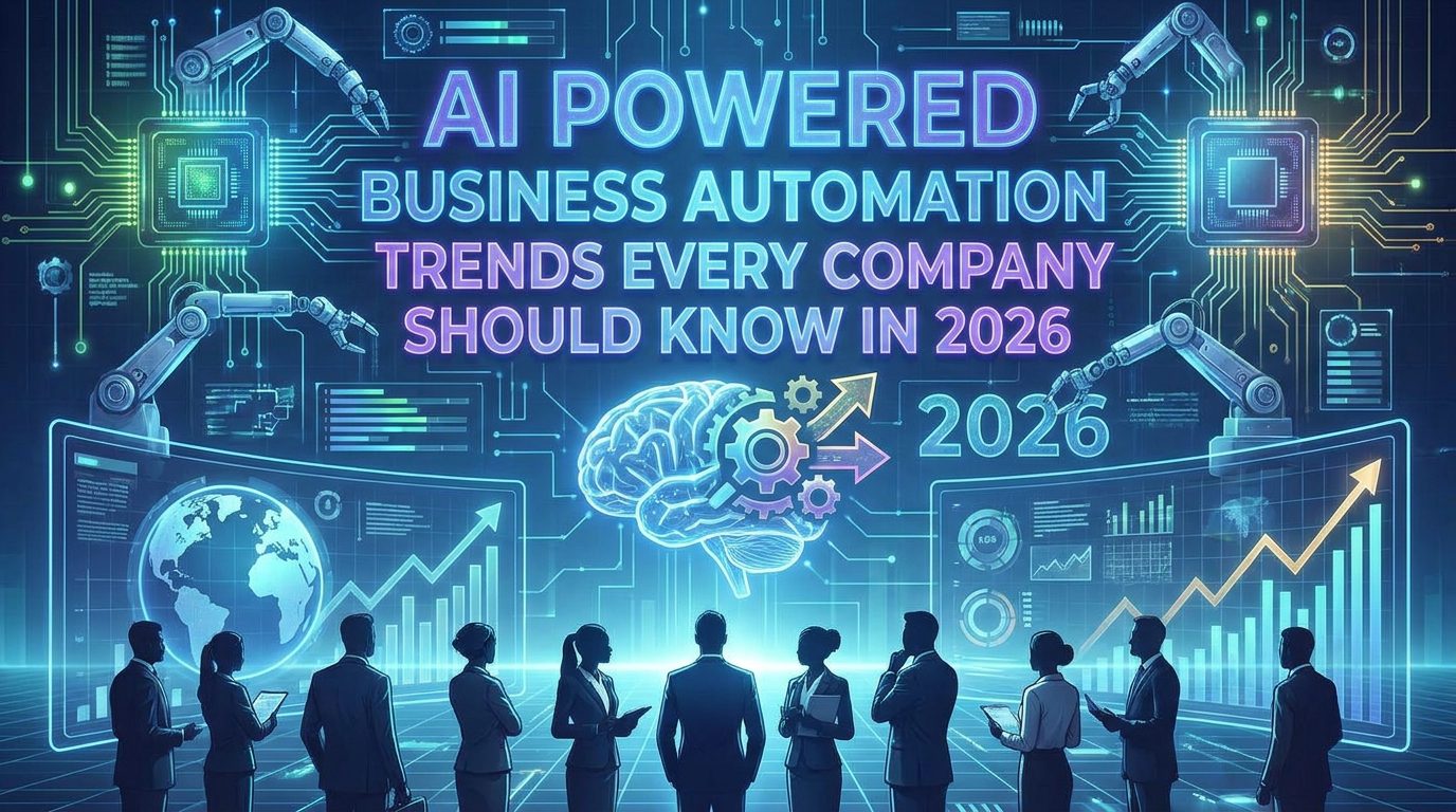 Infographic showing 2026 AI-based business automation trends