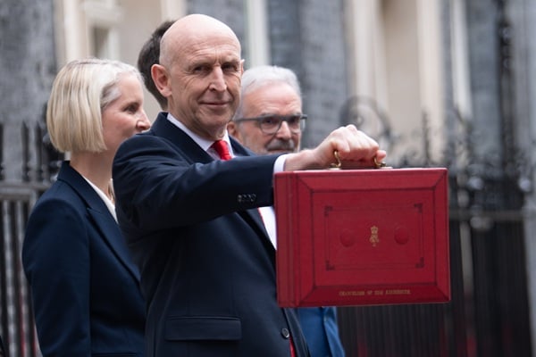 Image of Chancellor John Healey at Budget day