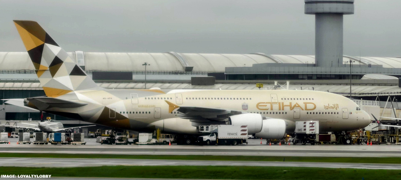 Etihad A380 aircraft on tarmac