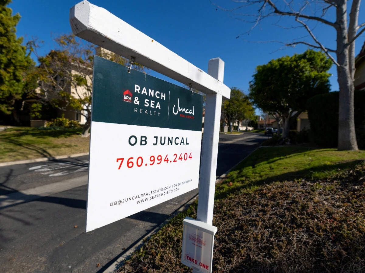Residential home for sale sign in California