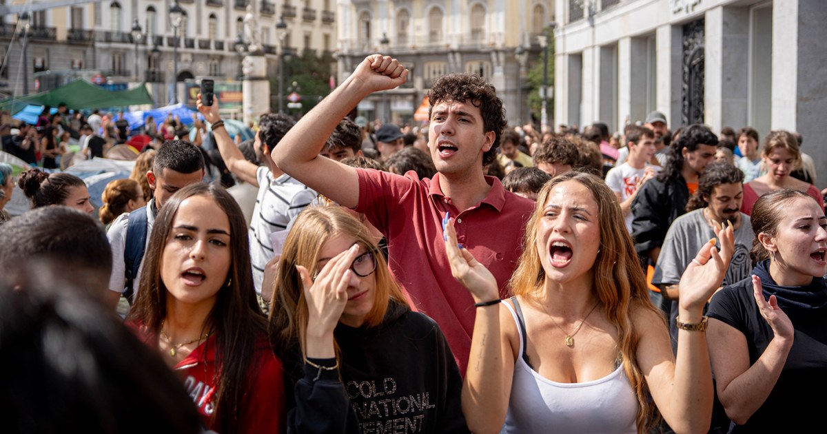 Tens of thousands of protesters gathered in Madrid's Puerta del Sol plaza in late September to demand housing protections