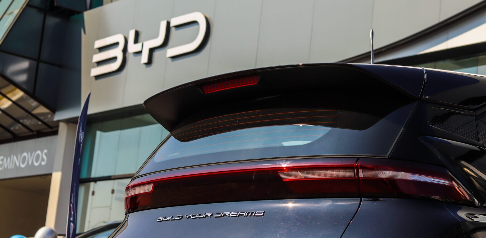 BYD vehicles at a port ready for export
