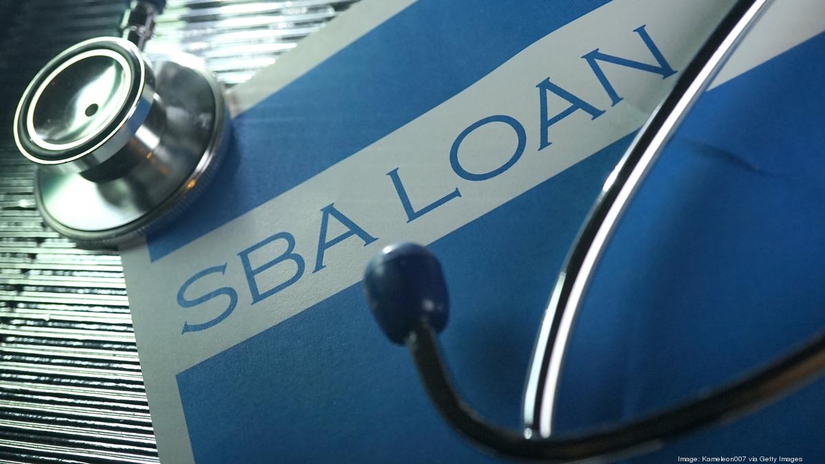 SBA small business lending news graphic showing financial documents and a Capitol building